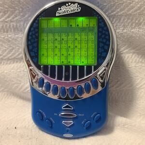Radica Big Screen Freecell Solitaire Backlight Handheld Game 2003 Blue Used Work